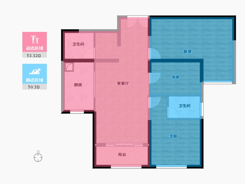 江苏省-苏州市-湖畔·阅云-92.61-户型库-动静分区