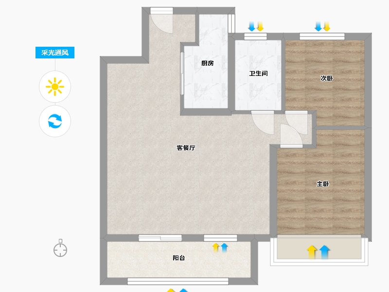 甘肃省-兰州市-绿地智慧金融城云居阁-80.00-户型库-采光通风