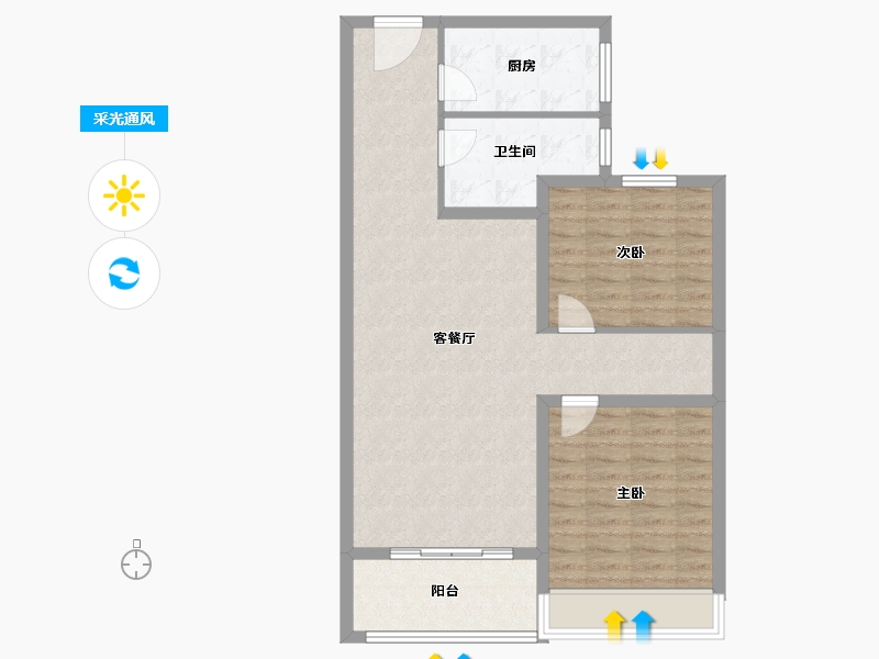 山东省-菏泽市-中达宜居锦苑-83.20-户型库-采光通风