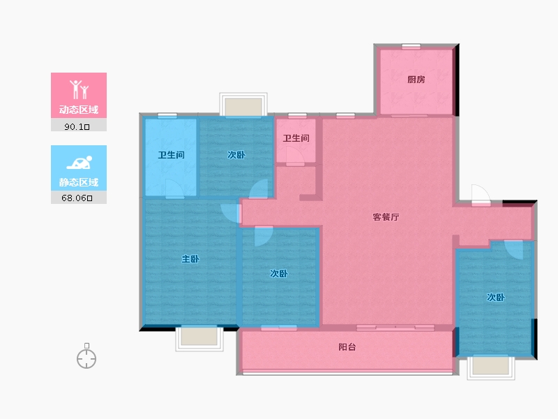 安徽省-合肥市-皖投云锦台-144.00-户型库-动静分区