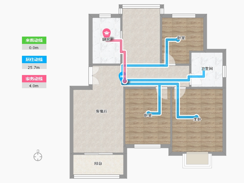 江苏省-苏州市-文溪花苑-85.55-户型库-动静线