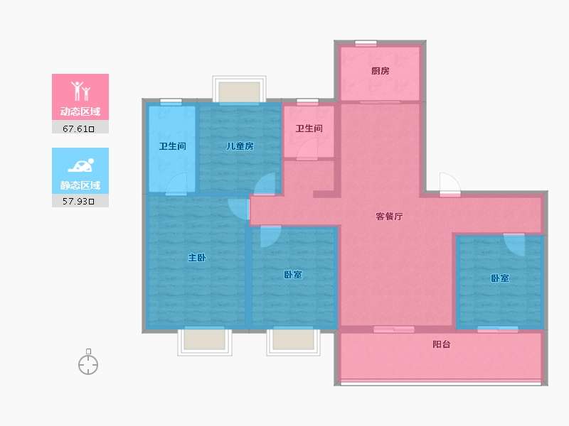 安徽省-合肥市-皖投云锦台-112.80-户型库-动静分区