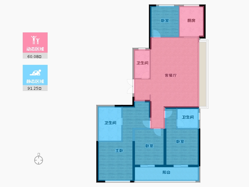 浙江省-杭州市-秦望府-136.95-户型库-动静分区