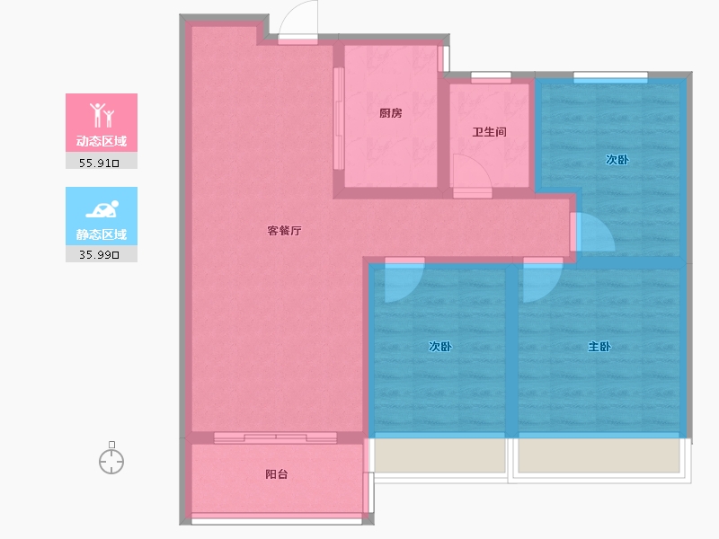 山东省-菏泽市-中达宜居锦苑-81.60-户型库-动静分区