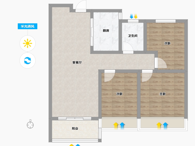 山东省-菏泽市-中达宜居锦苑-81.60-户型库-采光通风