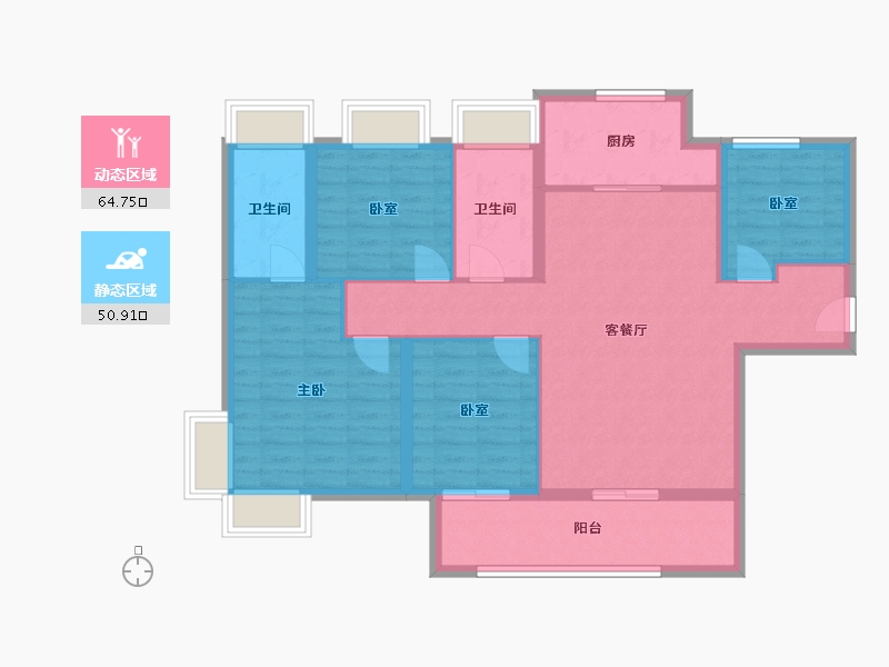 福建省-厦门市-中粮云玺壹号-104.00-户型库-动静分区