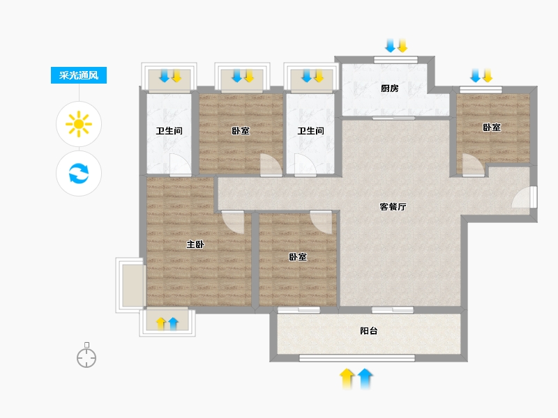 福建省-厦门市-中粮云玺壹号-104.00-户型库-采光通风