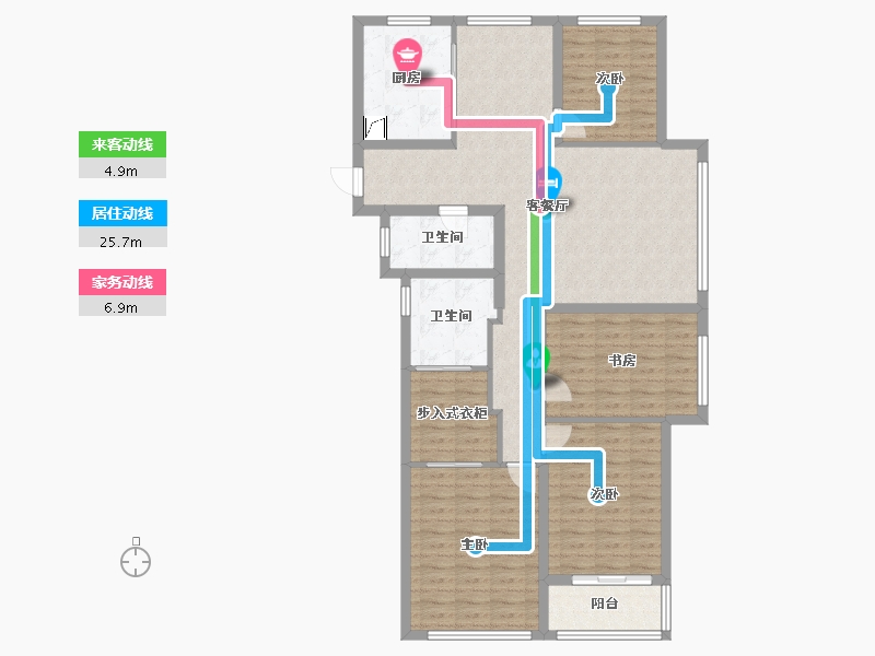 浙江省-杭州市-理想臻品-130.90-户型库-动静线