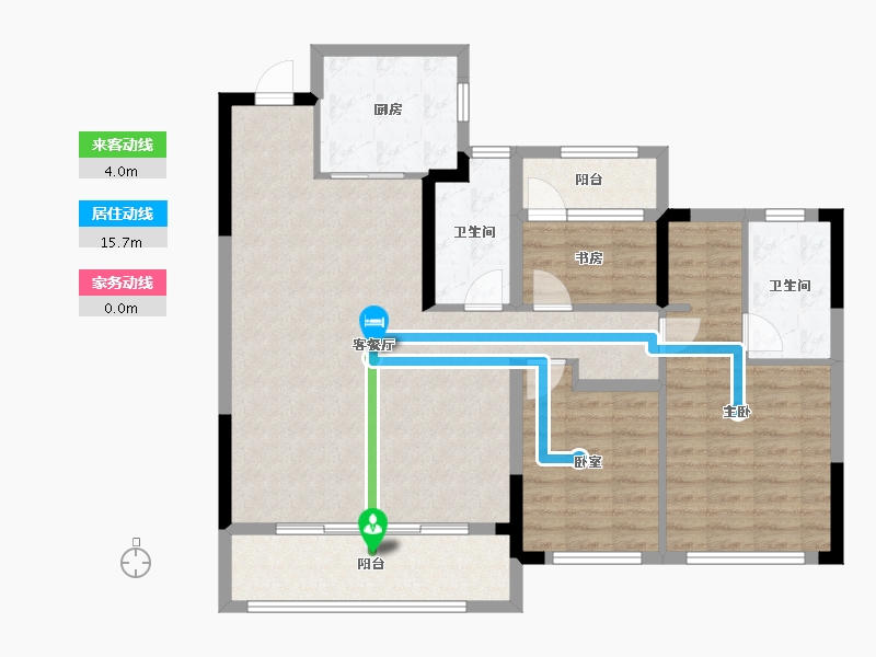 浙江省-杭州市-秦望府-103.26-户型库-动静线