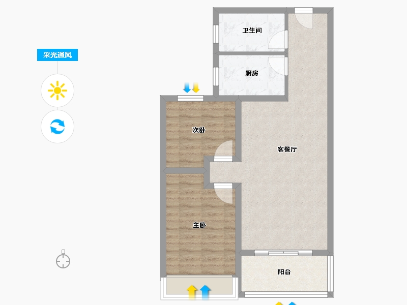 山东省-菏泽市-中达宜居锦苑-67.78-户型库-采光通风