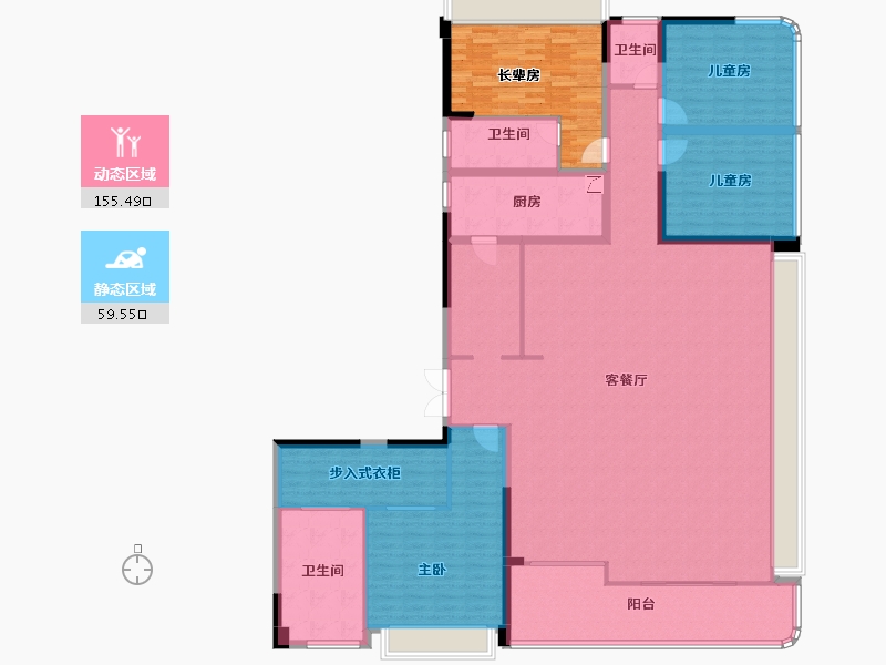 广东省-惠州市-中海龙湖百賢府-212.96-户型库-动静分区