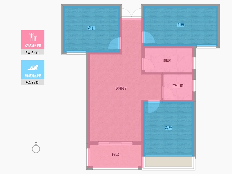 山东省-菏泽市-中达宜居锦苑-83.76-户型库-动静分区