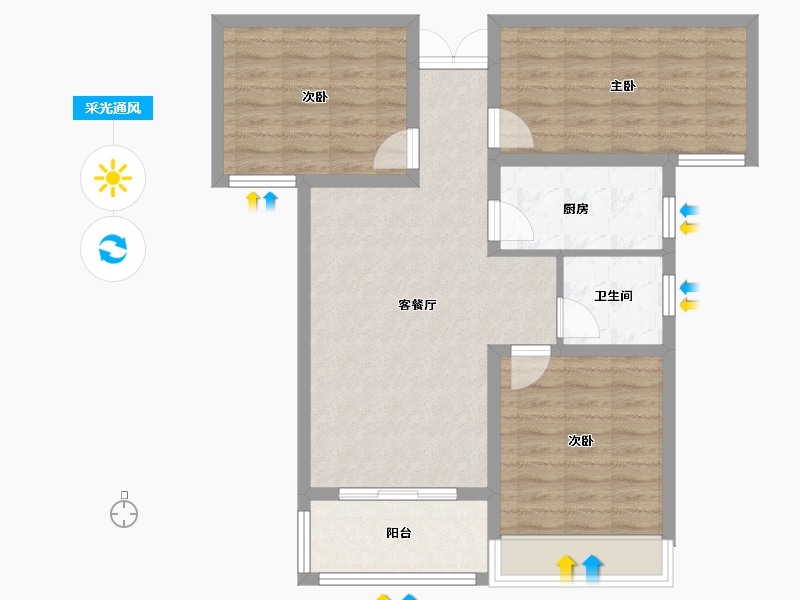 山东省-菏泽市-中达宜居锦苑-83.76-户型库-采光通风