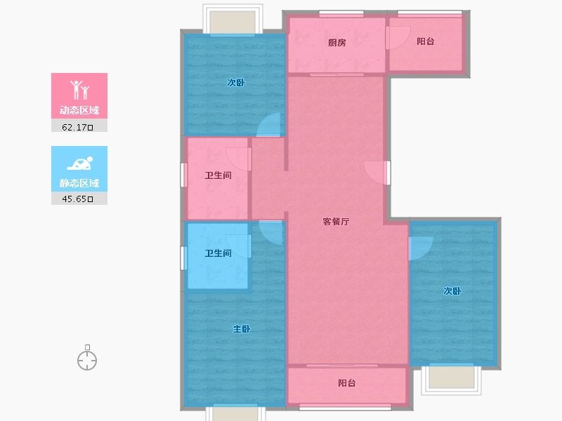 山东省-济宁市-瑞马意墅-102.00-户型库-动静分区