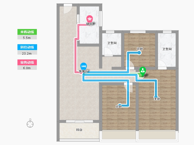 山东省-菏泽市-中达宜居锦苑-95.21-户型库-动静线