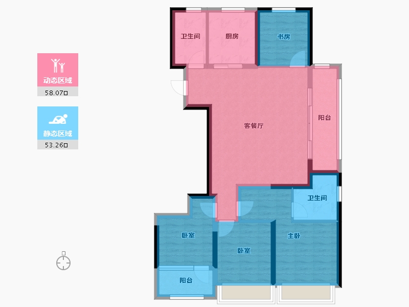 浙江省-杭州市-秦望府-99.05-户型库-动静分区