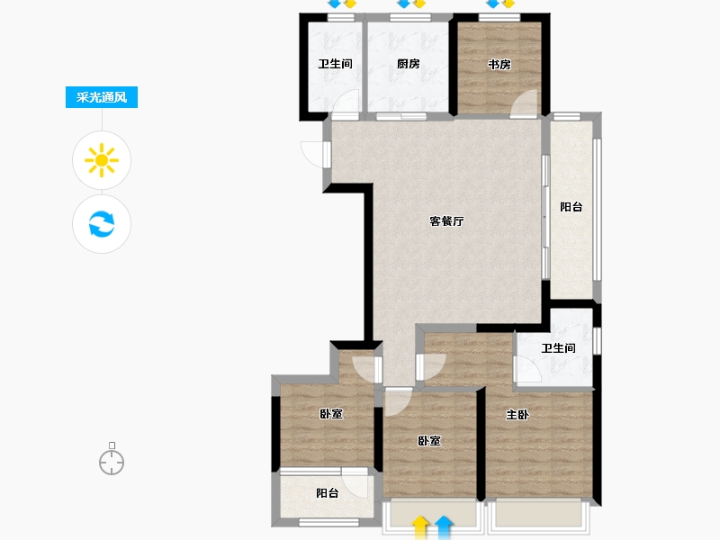 浙江省-杭州市-秦望府-99.05-户型库-采光通风