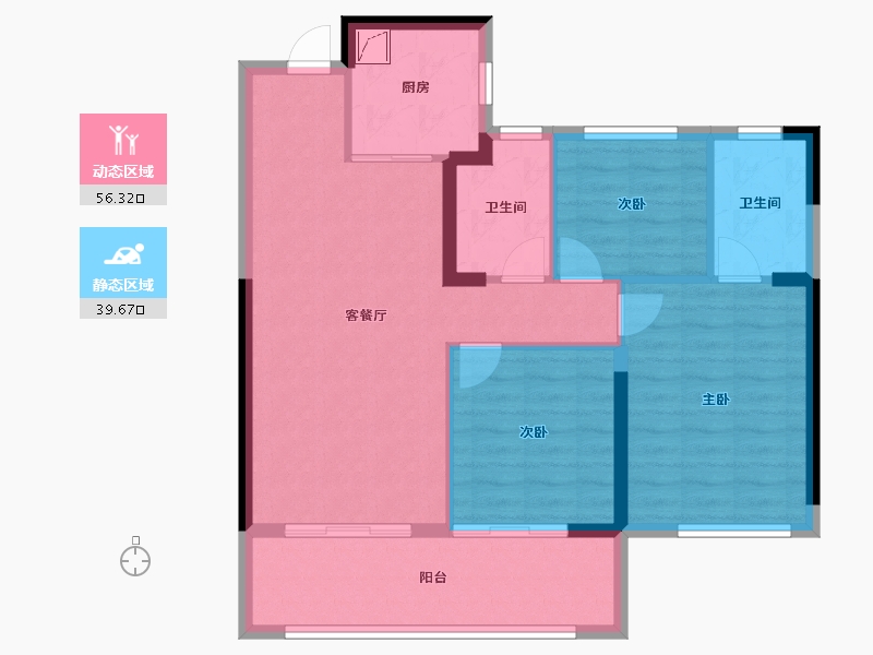 福建省-莆田市-保利联发玉湖和悦-86.40-户型库-动静分区