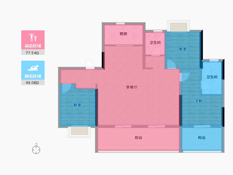 安徽省-合肥市-远大上湖居-114.41-户型库-动静分区