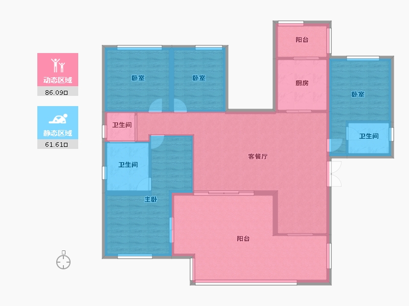 四川省-绵阳市-长虹金嶺1号-134.40-户型库-动静分区