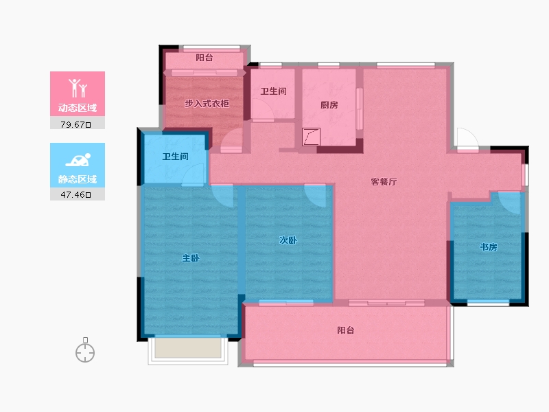 湖南省-长沙市-保利长交·锦上-113.61-户型库-动静分区