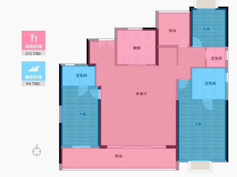 湖南省-长沙市-金地峯范-152.00-户型库-动静分区