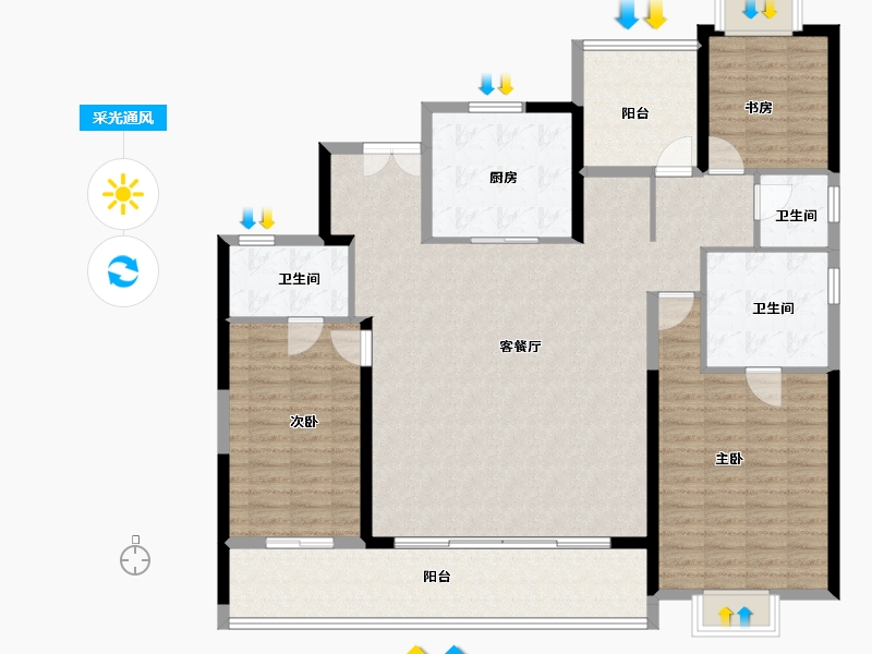 湖南省-长沙市-金地峯范-152.00-户型库-采光通风