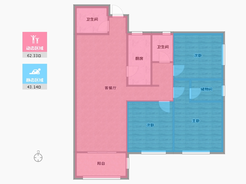 福建省-漳州市-万科瑞京城南区-100.00-户型库-动静分区