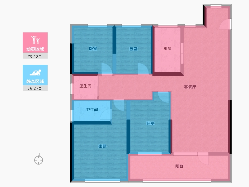 山东省-德州市-弘明·澜湖郡-115.51-户型库-动静分区