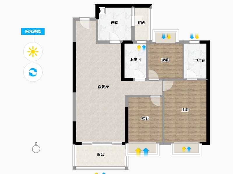 广西壮族自治区-百色市-恒大悦澜湾-93.00-户型库-采光通风