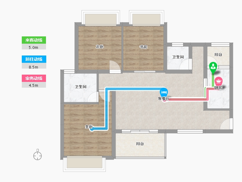 四川省-成都市-润扬观澜鹭岛名邸-86.00-户型库-动静线