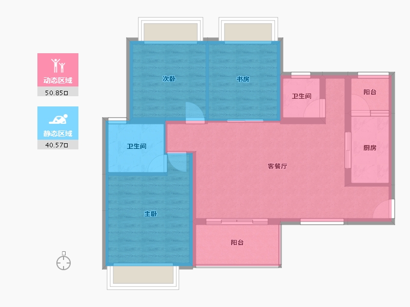 四川省-成都市-润扬观澜鹭岛名邸-86.00-户型库-动静分区