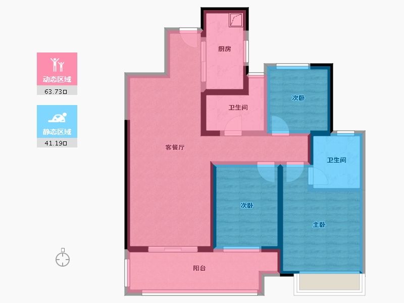 江苏省-盐城市-吾悦和府-92.00-户型库-动静分区