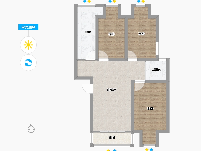 上海-上海市-同润玫瑰芳苑-88.00-户型库-采光通风