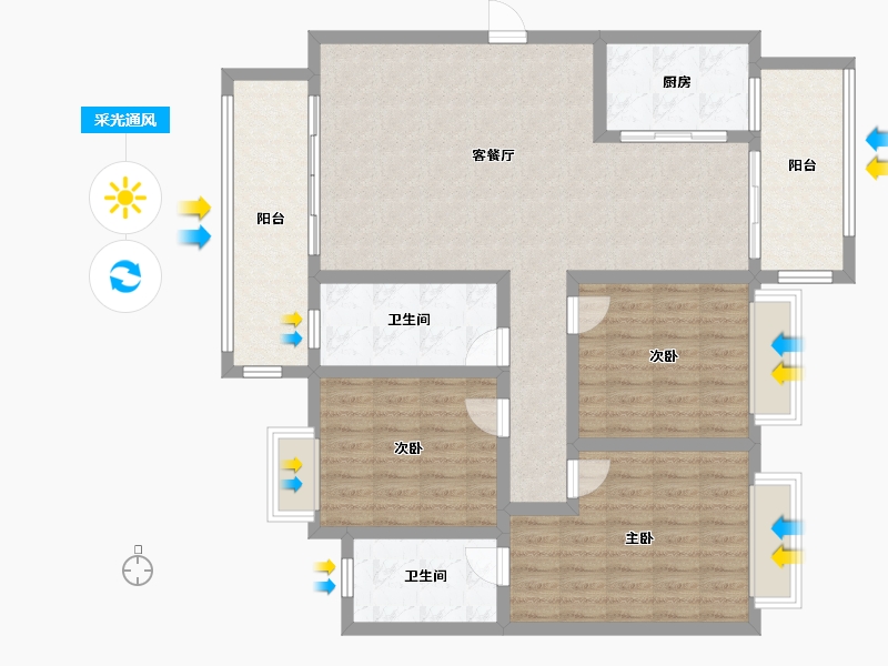 广西壮族自治区-柳州市-联发山水间-95.00-户型库-采光通风