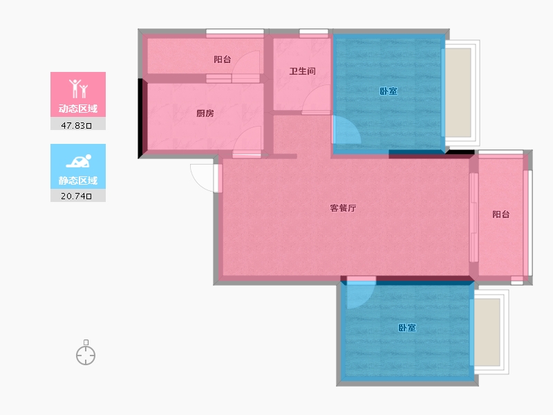 重庆-重庆市-兴悦府-60.48-户型库-动静分区