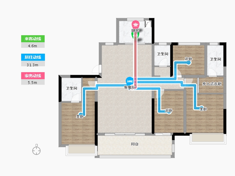 湖南省-长沙市-保利长交·锦上-132.01-户型库-动静线