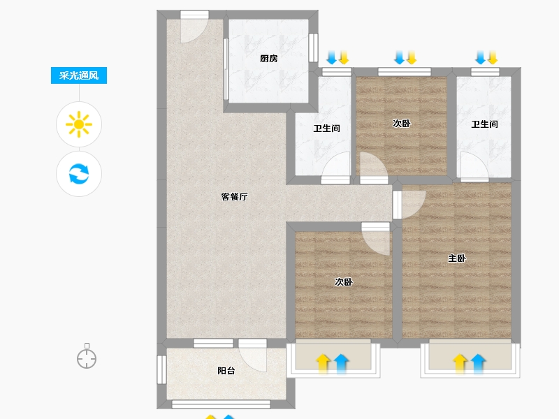 河北省-邢台市-保利云上-90.00-户型库-采光通风