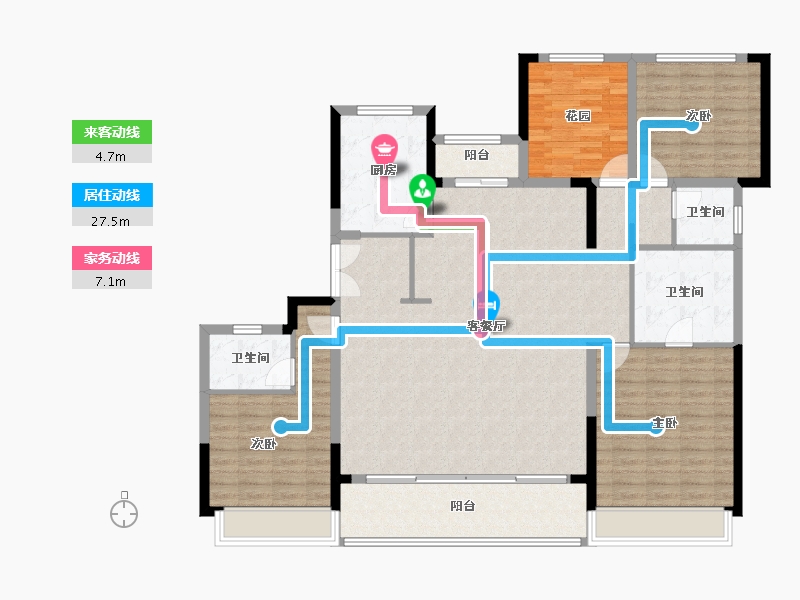 湖南省-长沙市-国宸府｜旭辉·龙光·金地商置-148.01-户型库-动静线