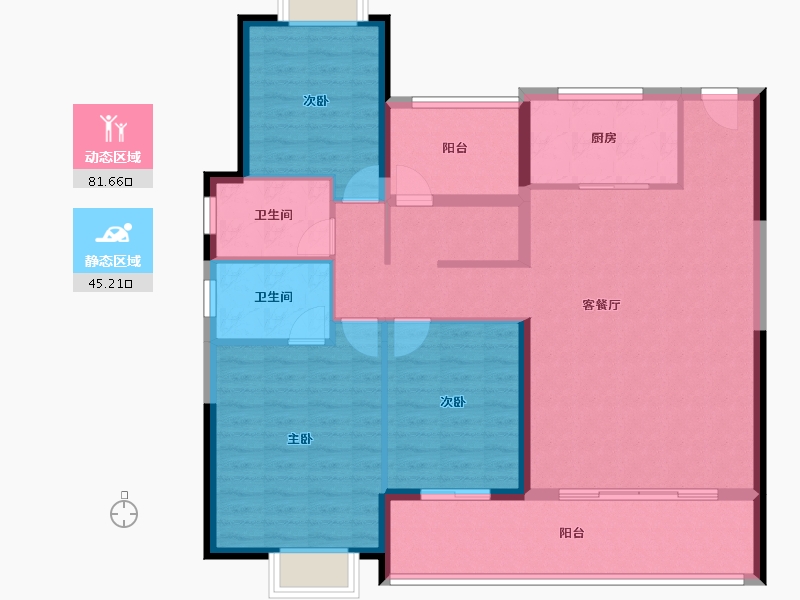 湖南省-长沙市-金地峯范-115.02-户型库-动静分区