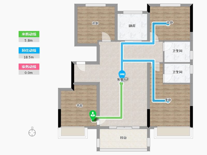 安徽省-宿州市-港丽东城公园里-107.00-户型库-动静线