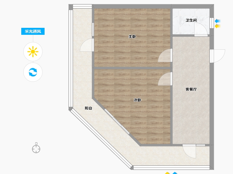 天津-天津市-顺达东里-80.05-户型库-采光通风