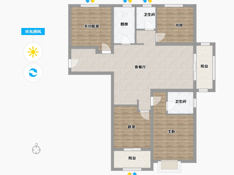 江苏省-徐州市-云湖明庐-113.98-户型库-采光通风