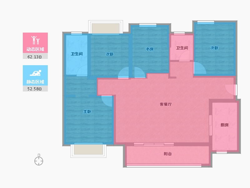 四川省-成都市-保利西汇智慧云城-102.62-户型库-动静分区