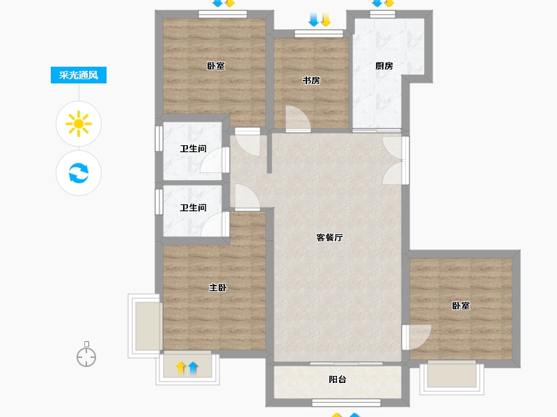 河北省-唐山市-国茂府-100.00-户型库-采光通风