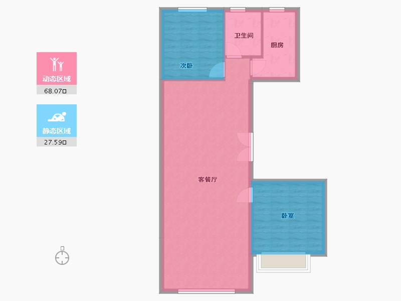 内蒙古自治区-包头市-方兴卫士府-88.00-户型库-动静分区