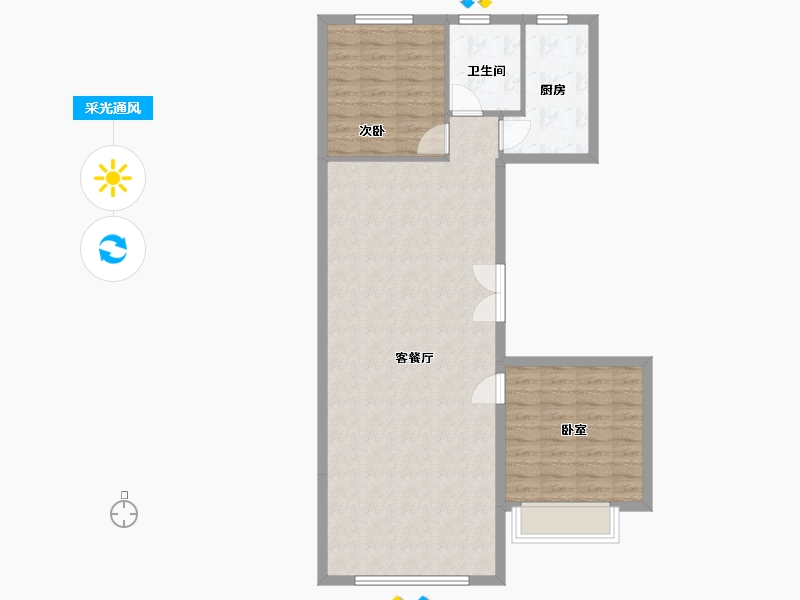 内蒙古自治区-包头市-方兴卫士府-88.00-户型库-采光通风