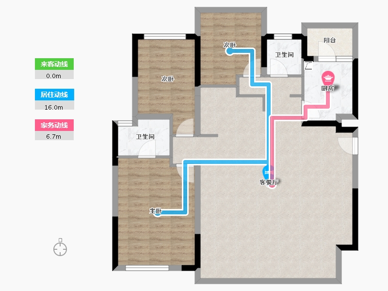 四川省-成都市-华润置地静安府-105.19-户型库-动静线