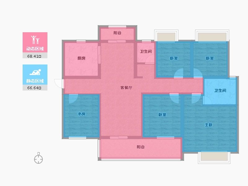 湖南省-株洲市-玫瑰园-169.97-户型库-动静分区