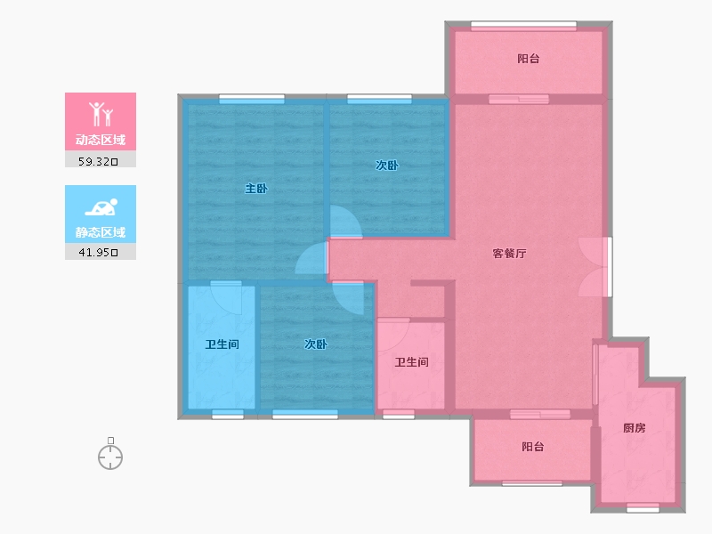 四川省-成都市-梓潼宫TOD梓潼四季汀兰-91.35-户型库-动静分区